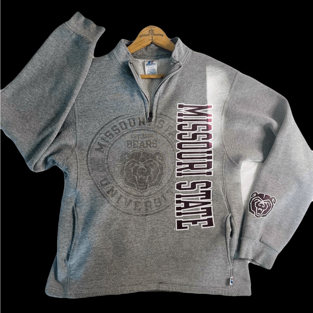 Vtg Missouri State Bears Russell Athletic Sweater Unisex Size S Pockets …